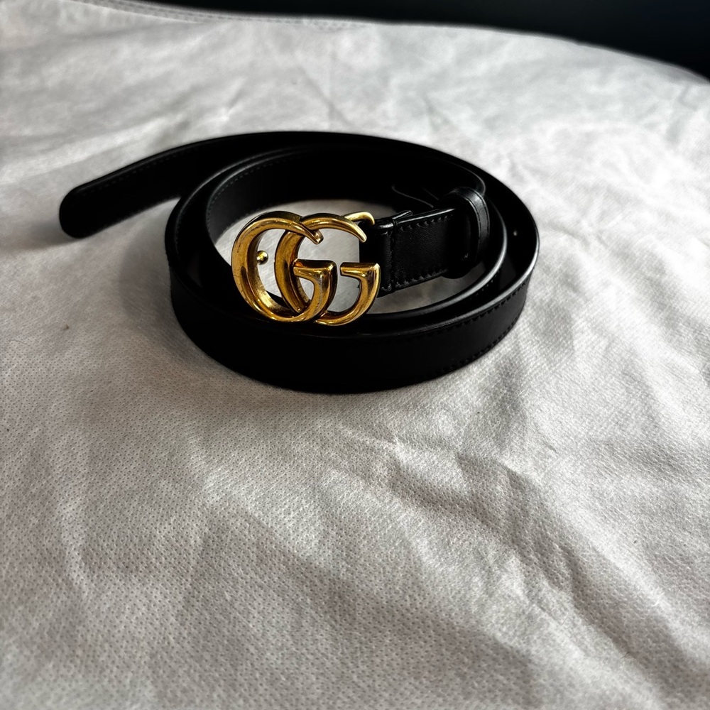 Gucci Black Belt with Gold Buckle